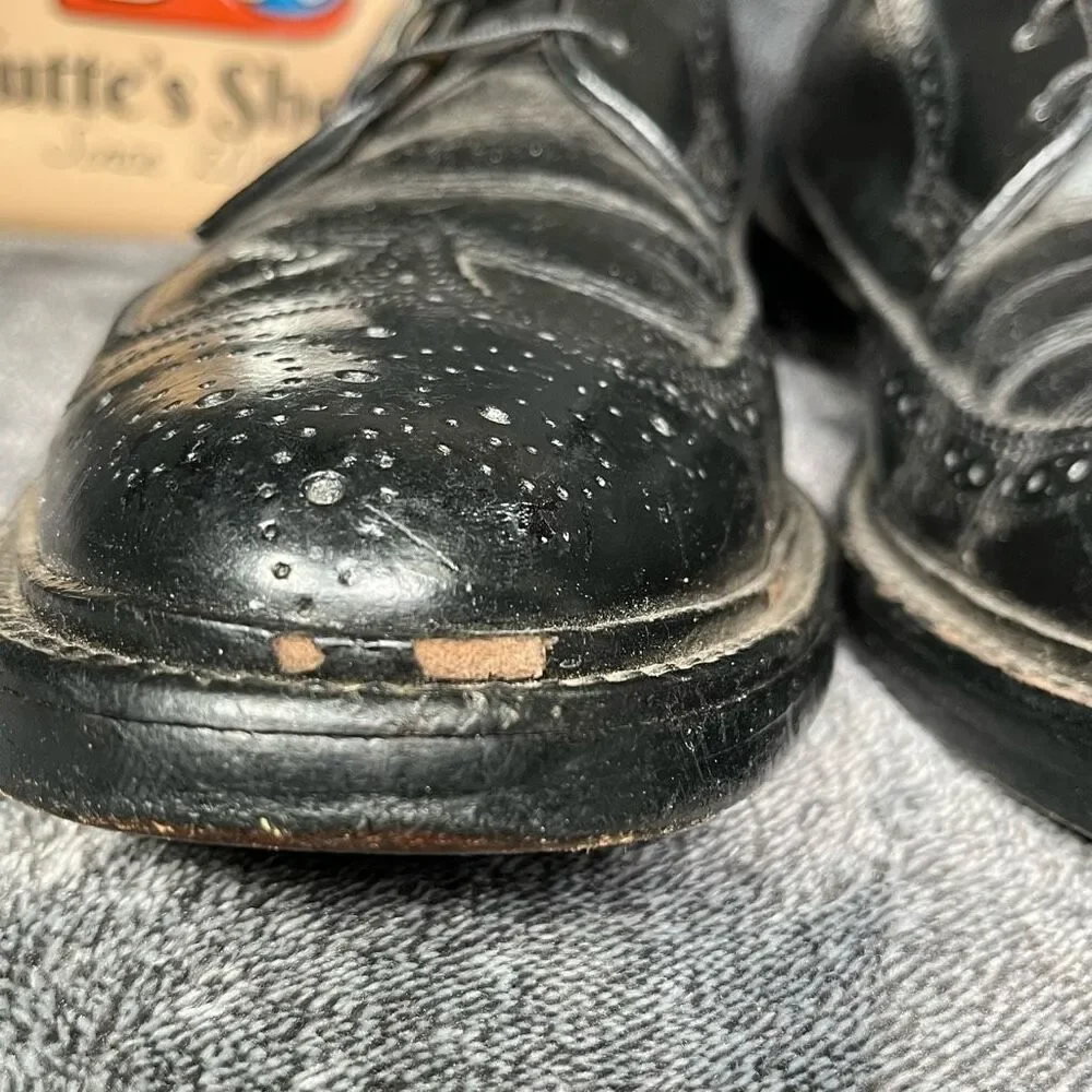 🩷🩷 Florsheim Royal Imperial vintage 1990's Black Long Wingtip Size 12 2A